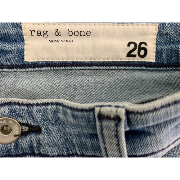 Rag & Bone Nina High-Rise Skinny Jeans Size 26 Distressed Hem Sailor Town 7377 - Picture 6 of 12